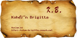 Kohán Brigitta névjegykártya
